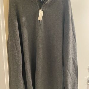 GAP Men's Charcoal Zip-Up Sweater